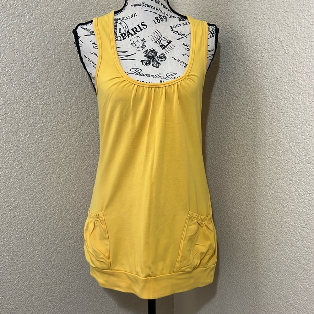 Edge Clothing Yellow Racerback Tank Top with two pockets